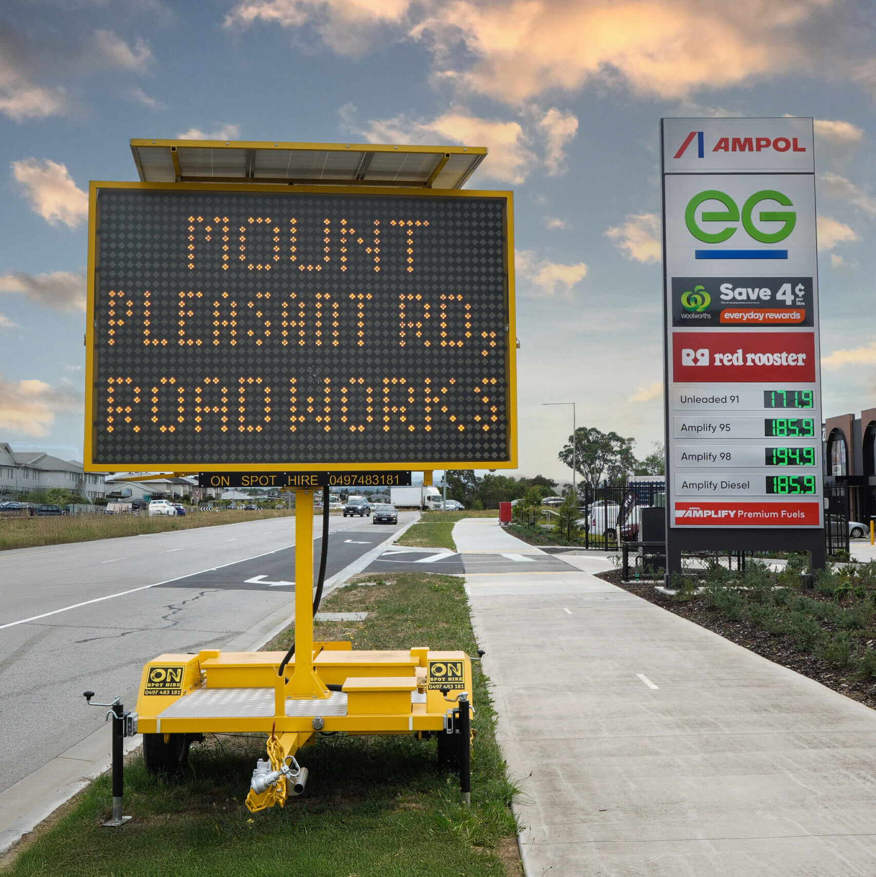 VMS Type C board deployed on a Melbourne worksite